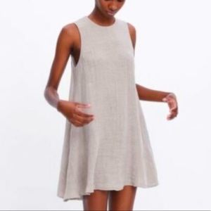 Zara RARE Linen Swing Dress in Taupe